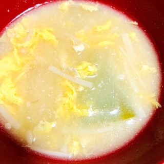 えのきの味噌汁　卵とじ